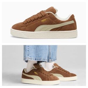 PUMA Classic Suede XL Trainer Sneakers in Haute Coffee/Desert Dust 11